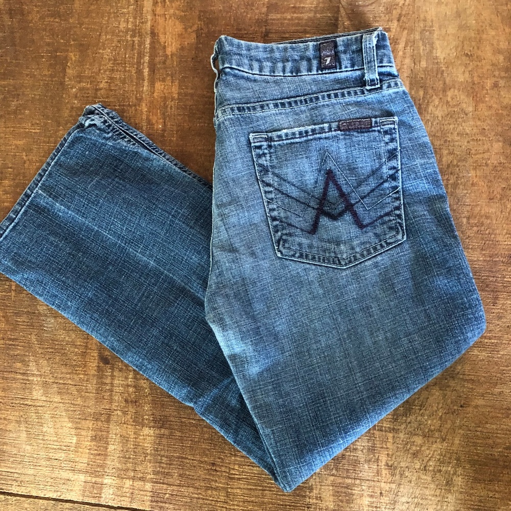 7 for all Mankind Purple A Pocket Capri sz 28